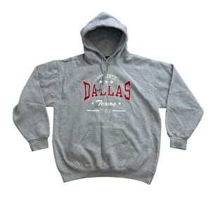 Dallas Texas‎ USA Authentic Pullover Hoodie Sweatshirt Mens XL Gray Sportswear